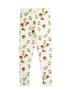 Mini Rodini Roses Legging - Offwhite