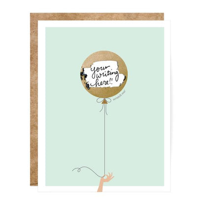 Inklings Paperie Mint &amp; Gold Balloon Scratch-off Card