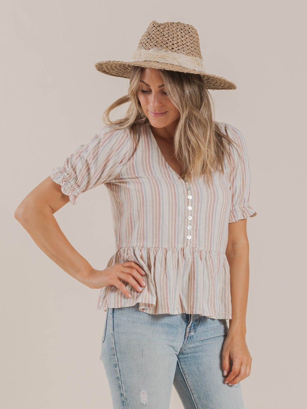 Rylee + Cru Maddy Blouse - Multi Stripe