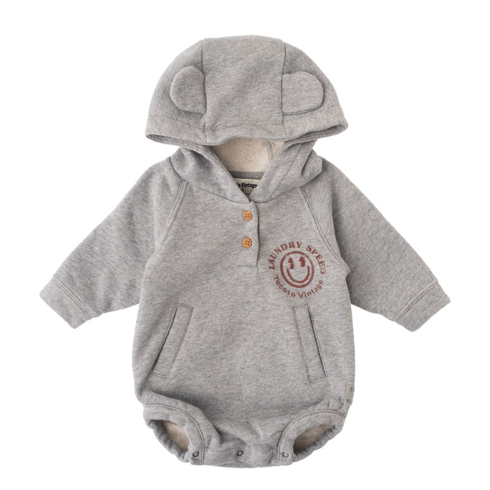 Tocoto Vintage Plush Body with Ears & Hood - Grey