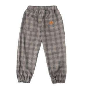 Tocoto Vintage Kid Wales Checkered Jogger Trousers - Dark Grey