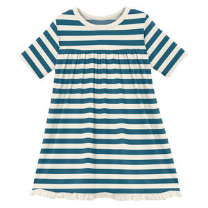 Kickee Pants Print Classic Short sleeve Swing Dress - Nautical Stripe