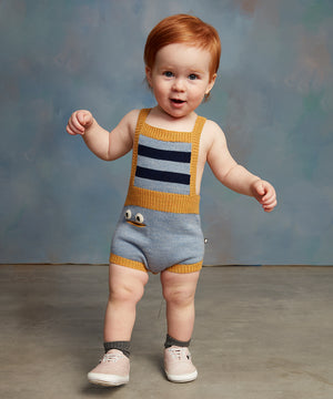 Oeuf Blabbermouth Romper - Dusty Blue