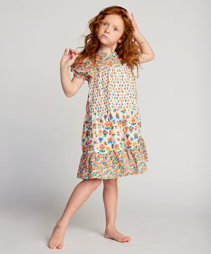 Oeuf Tiered Dress - Multi/Small Flower