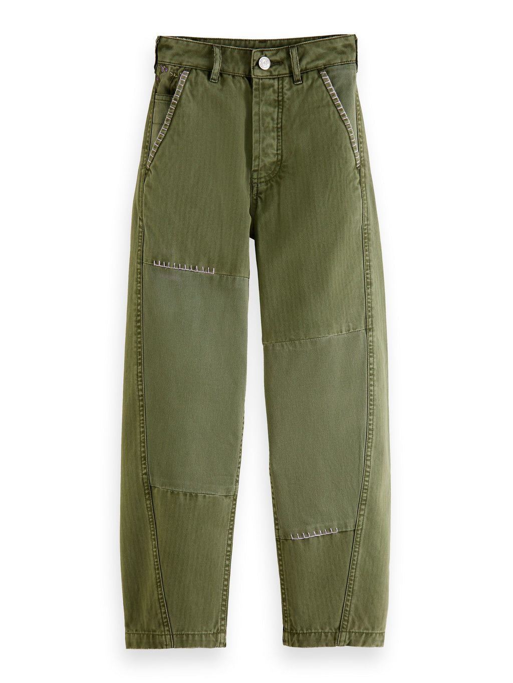 Scotch & Soda The Tide Balloon-Fit Chinos Hem Embroidered - Green