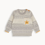 Bonnie Mob Sheil Jaquard Baby Sweater - Grey