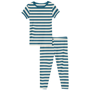 Kickee Pants Print Short Sleeve Pajama Set - Nautical Stripe