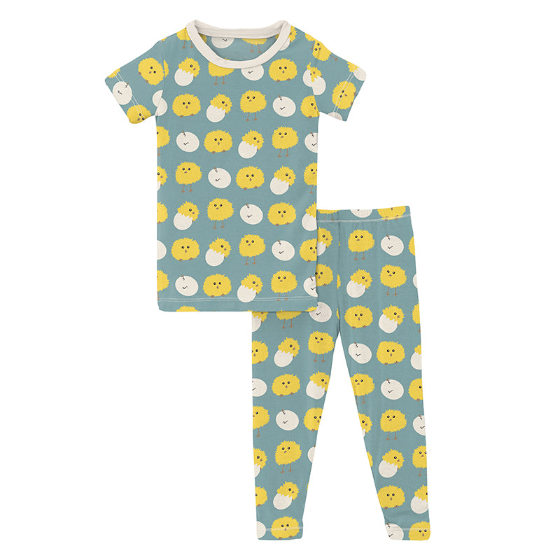 Kickee Pants Print Short Sleeve Pajama Set - Jade Peep Peeps