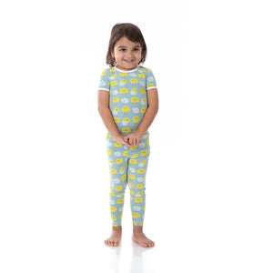 Kickee Pants Print Short Sleeve Pajama Set - Jade Peep Peeps