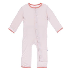 Kickee Pants Applique Coverall with Zipper - Macaroon Baby Sister