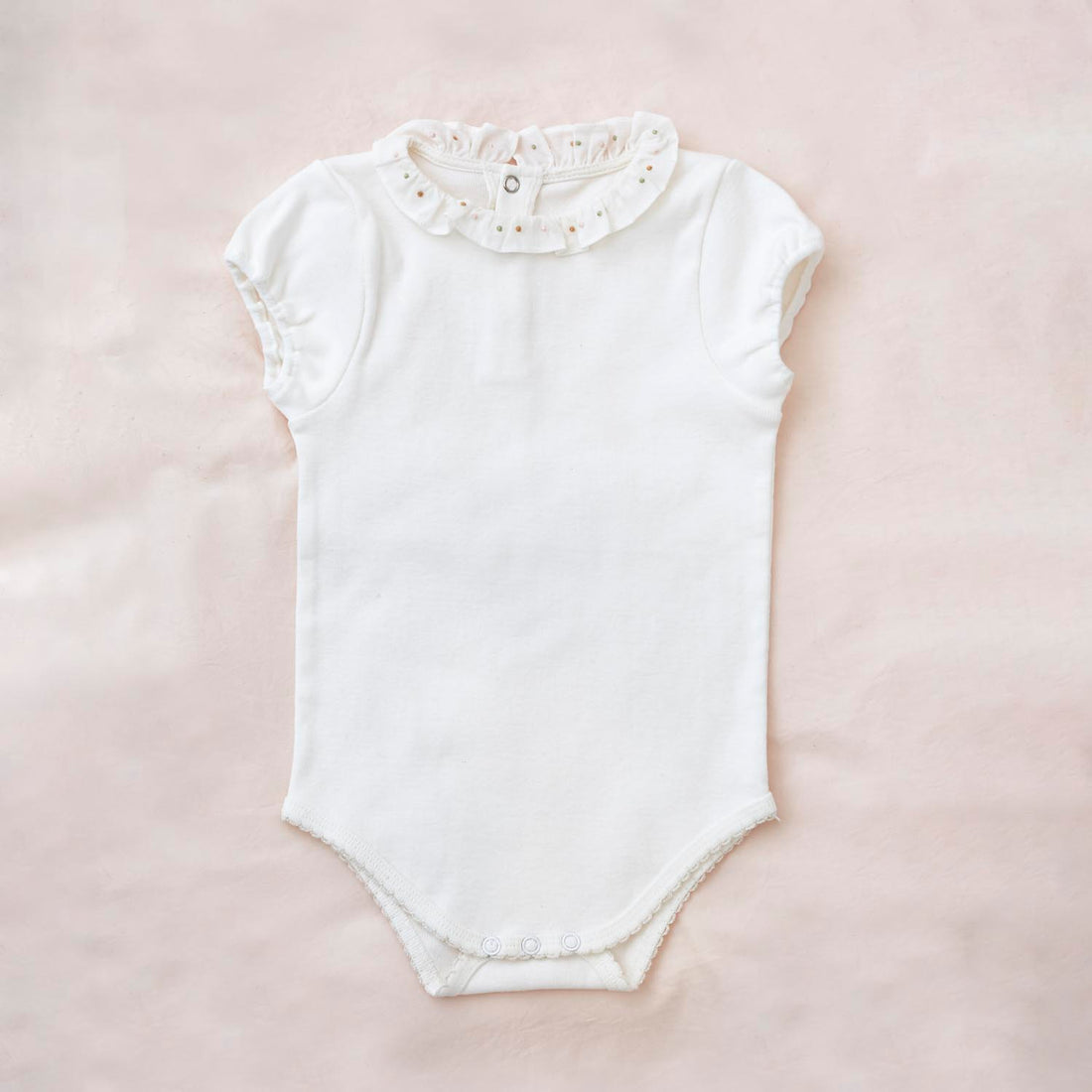 Petite Amalie Bebe Frilly Romper - White