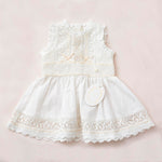 Petite Amalie Bebe Crochet Ribbon Lace Dress - White