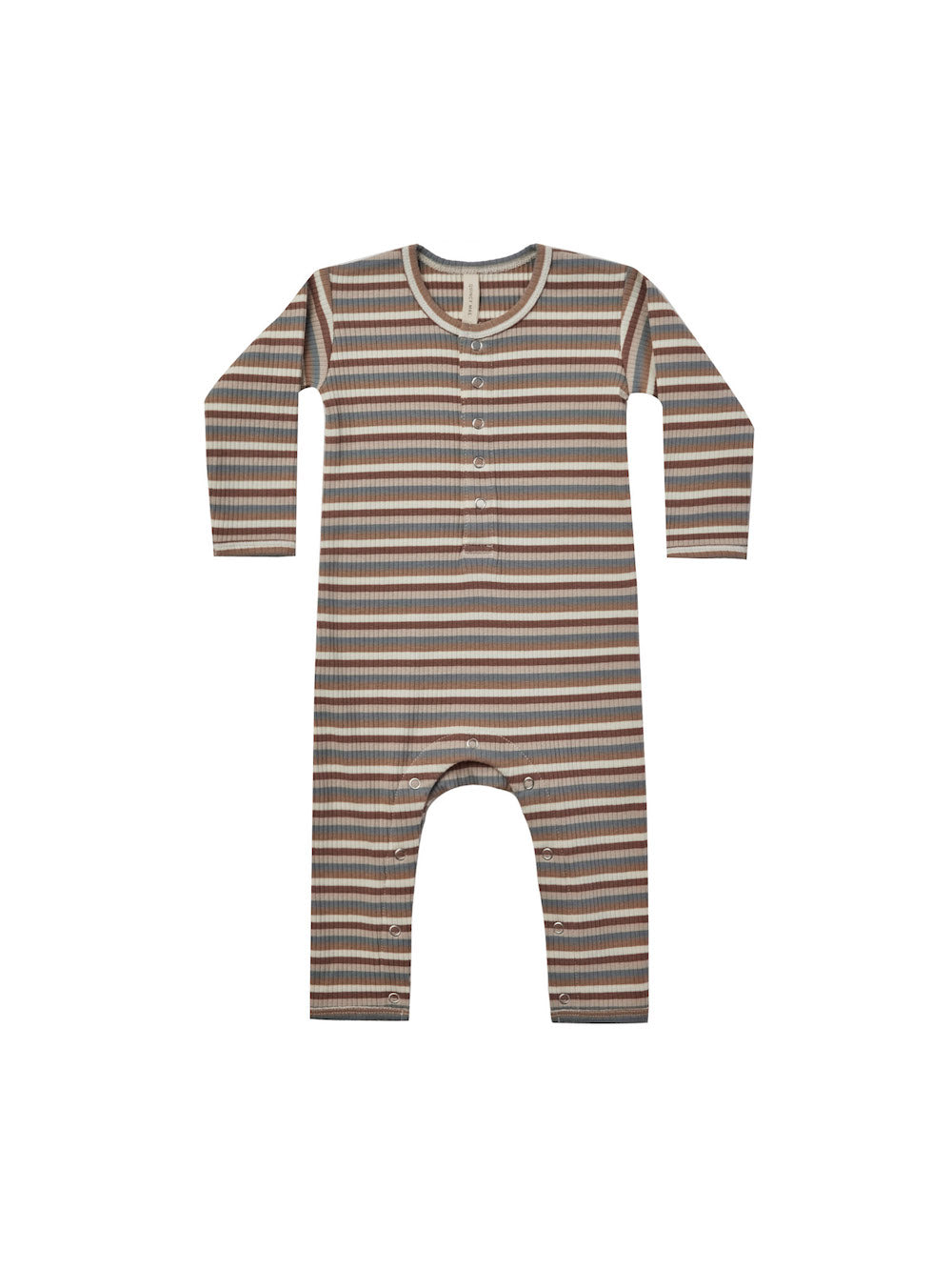 Quincy Mae Ribbed Baby Jumpsuit - Autumn Stripe