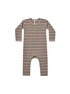 Quincy Mae Ribbed Baby Jumpsuit - Autumn Stripe