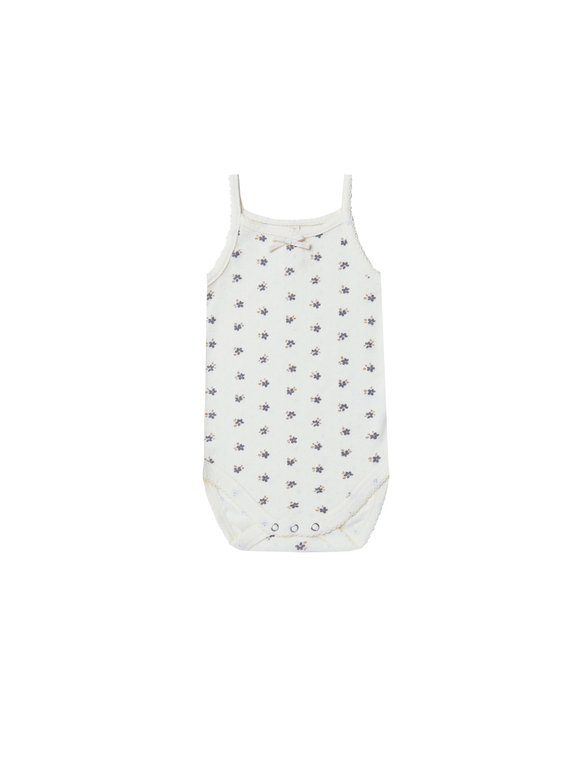 Quincy Mae Pointelle Tank Bodysuit - Indigo Ditsy