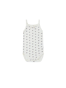 Quincy Mae Pointelle Tank Bodysuit - Indigo Ditsy