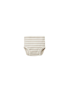 Quincy Mae Ribbed Bloomer - Ash Stripe