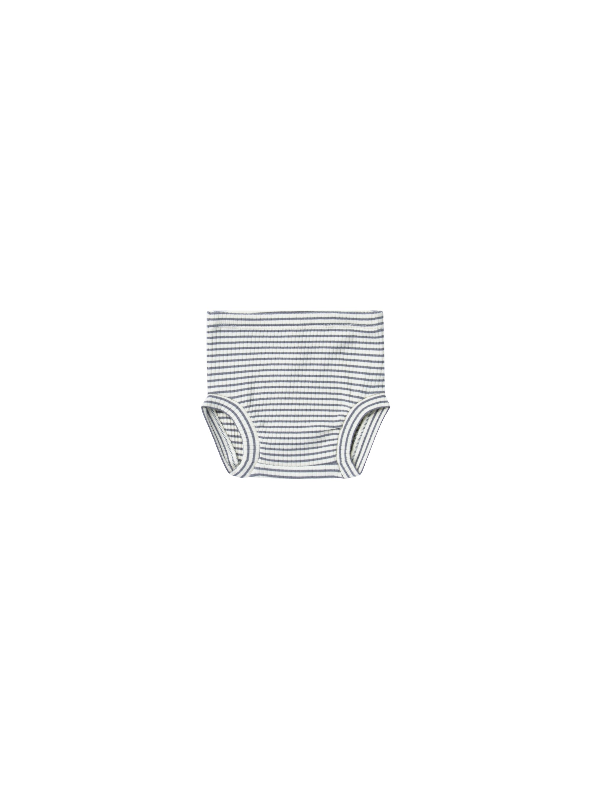 Quincy Mae Ribbed Bloomer - Indigo Stripe