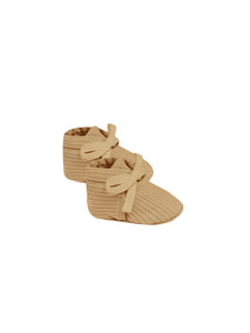 Quincy Mae Ribbed Baby Booties - Honey