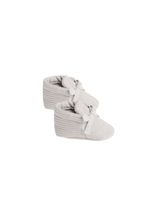 Quincy Mae Ribbed Baby Booties - Ash