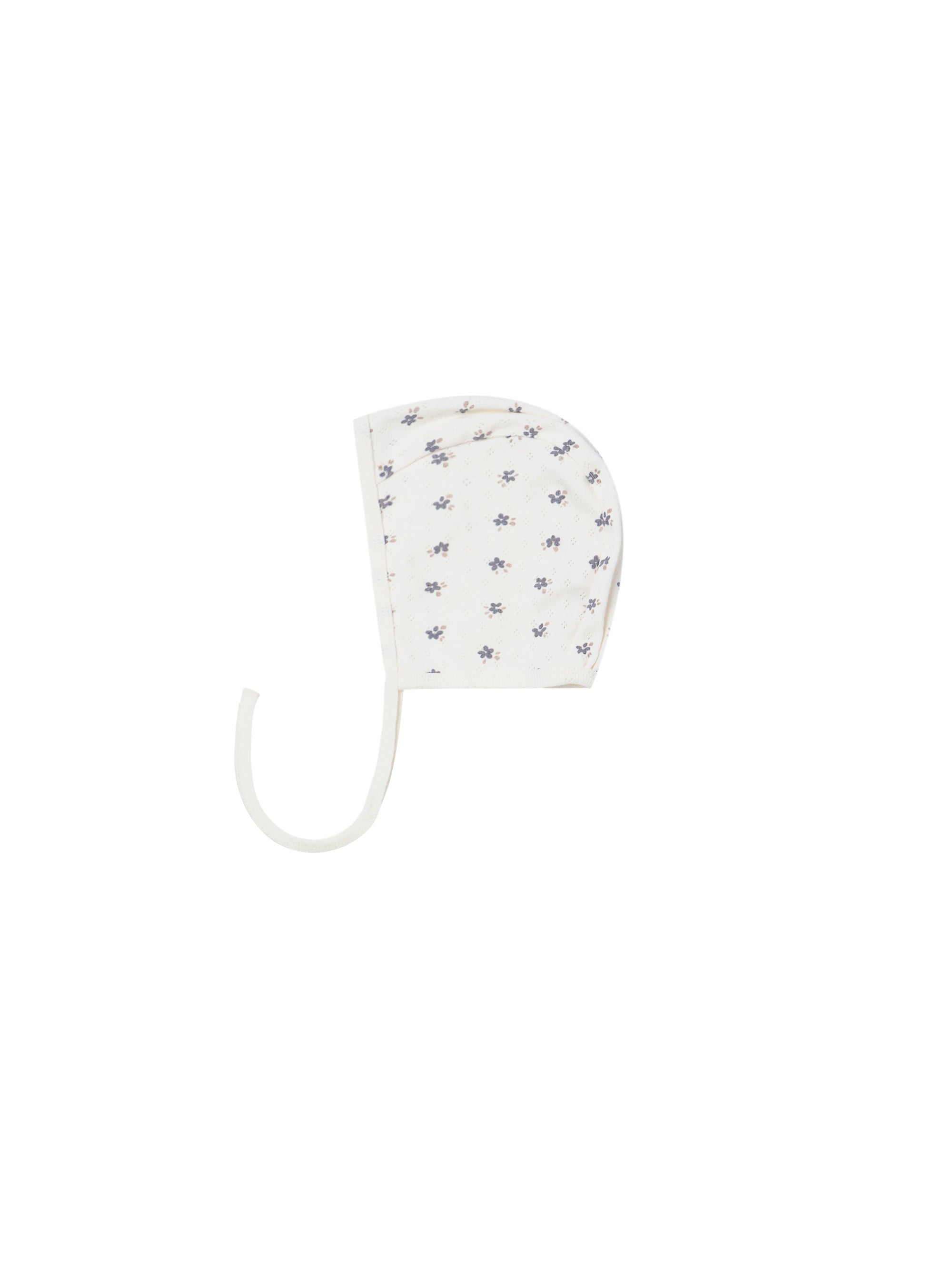 Quincy Mae Pointelle Baby Bonnet -  Indigo Ditsy