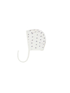 Quincy Mae Pointelle Baby Bonnet -  Indigo Ditsy