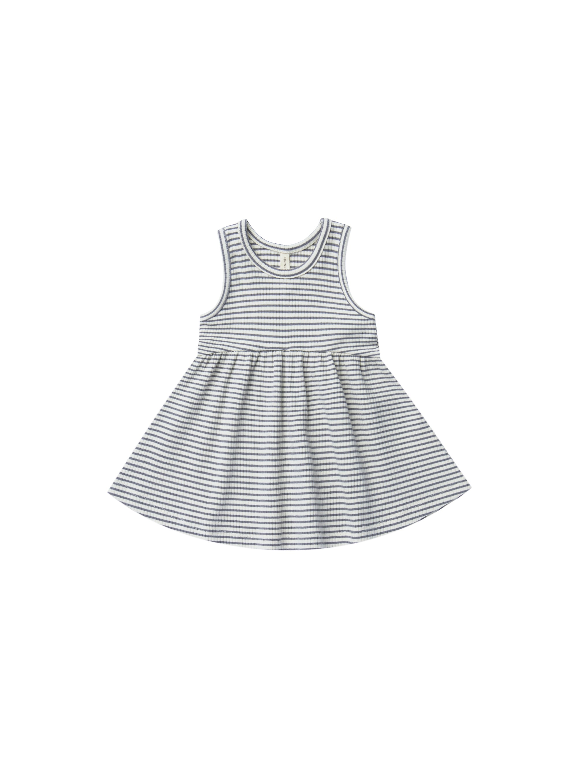 Quincy Mae Ribbed Tank Dress - Indigo Stripe