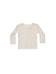 Quincy Mae Pointelle Long Sleeve Tee - Blush Floral