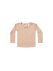 Quincy Mae Pointelle Longsleeve Tee - Petal