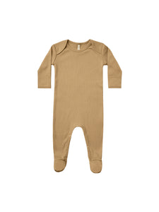 Quincy Mae Ribbed Footie - Honey