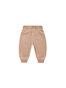 Quincy Mae Velour Relaxed Sweatpant - Blush