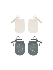 Quincy Mae No Scratch Mittens Set - Stars, Ivory