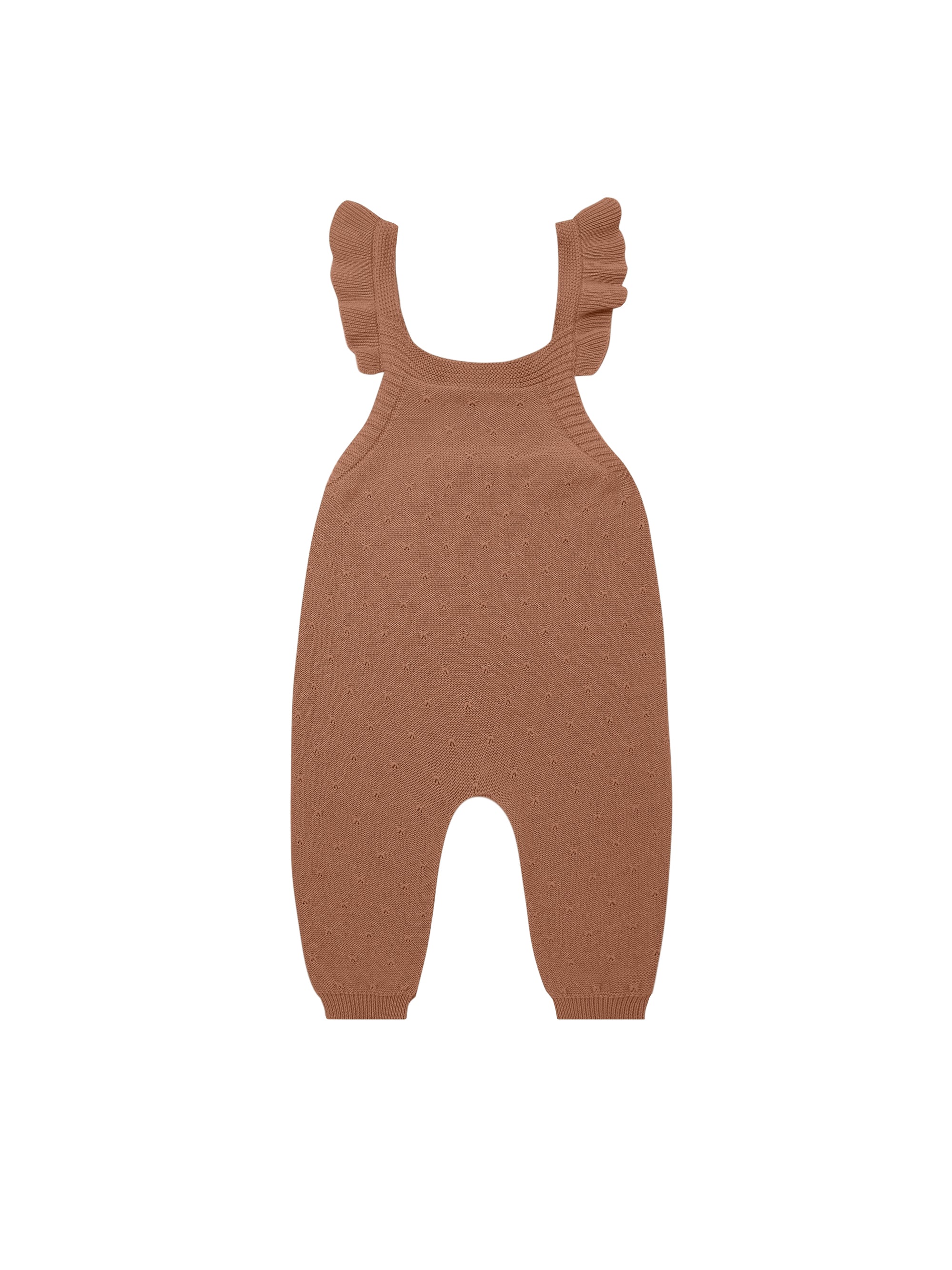 Quincy Mae Pointelle Knit Overalls - Amber