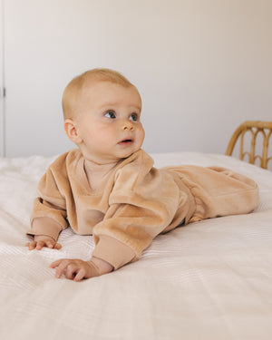 Quincy Mae Velour Relaxed Sweatpant - Blush