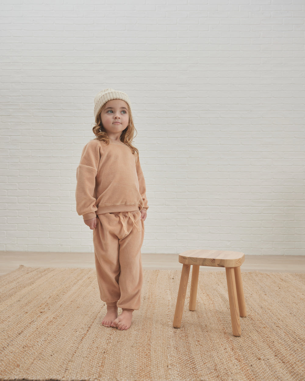 Quincy Mae Velour Relaxed Sweatpant - Blush