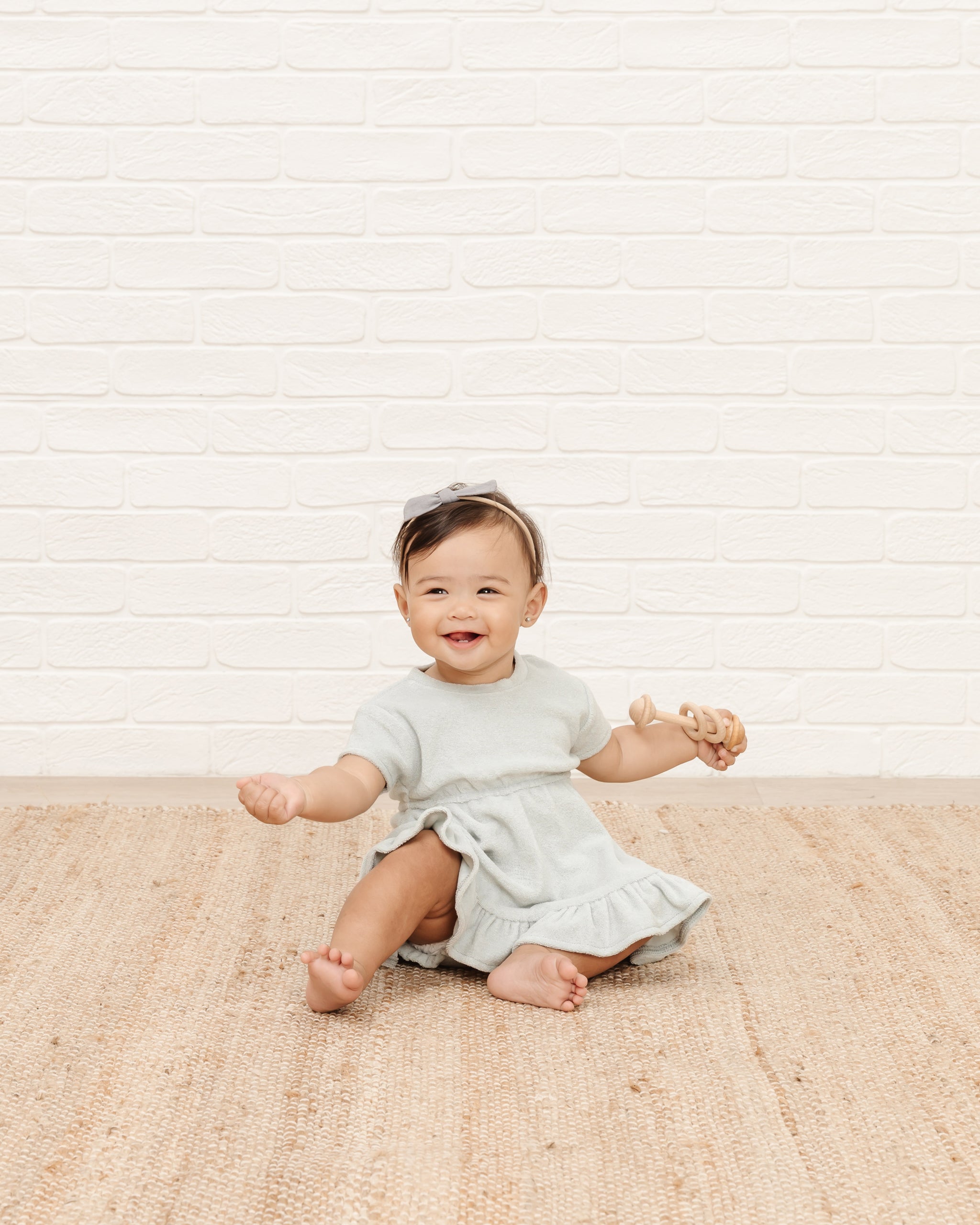 Quincy Mae Terry Dress Set - Sky