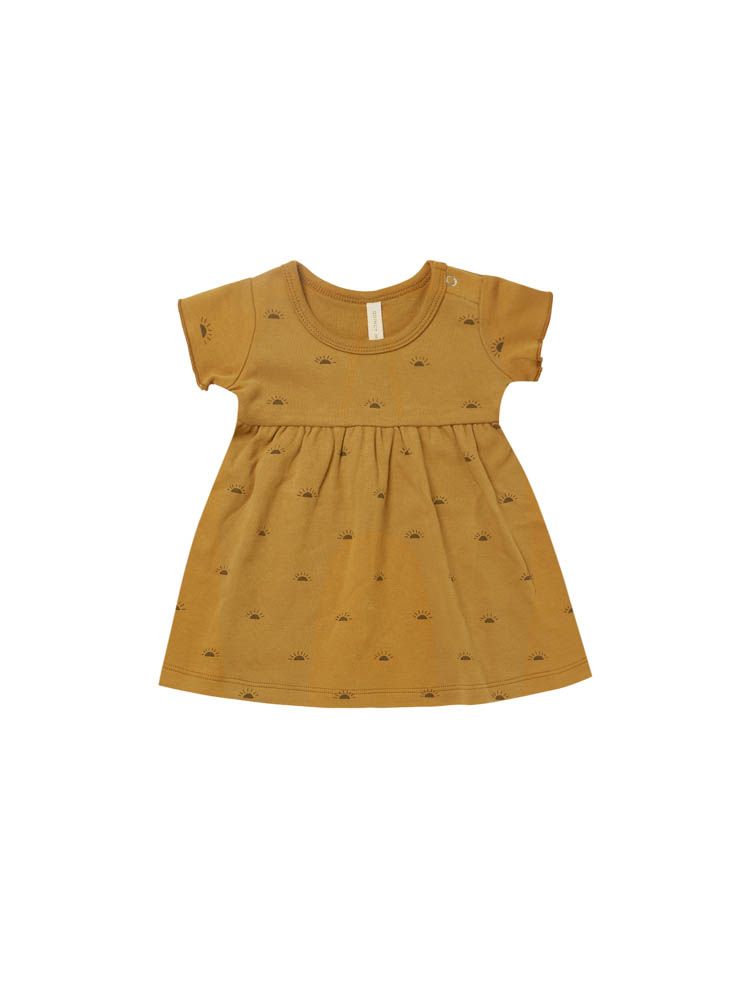 Quincy Mae Short-Sleeve Baby Dress - Suns
