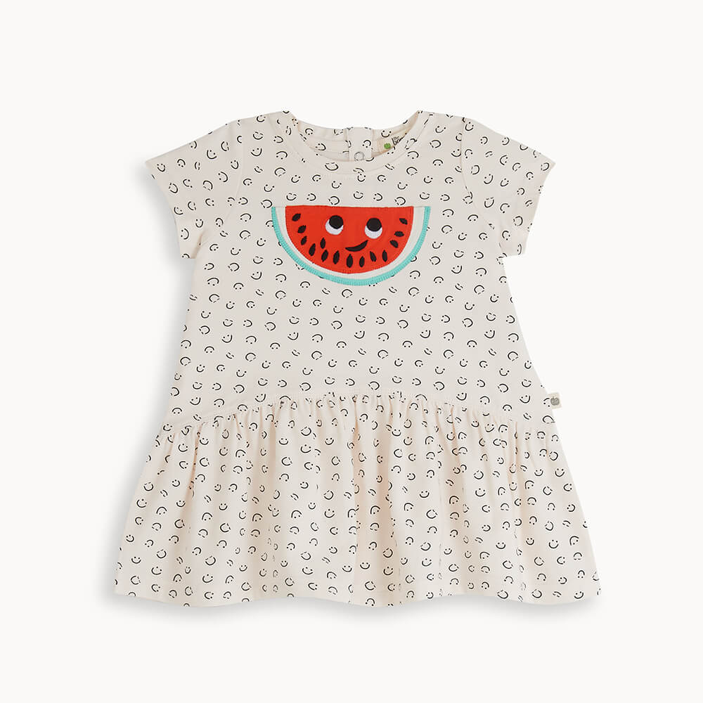 Bonnie Mob Raffles Baby Applique Dress - Watermelon