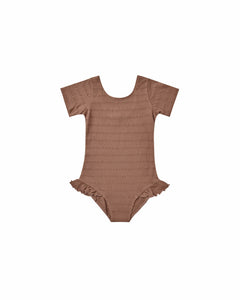 Rylee + Cru Cinched Ribbed Leotard - Mocha