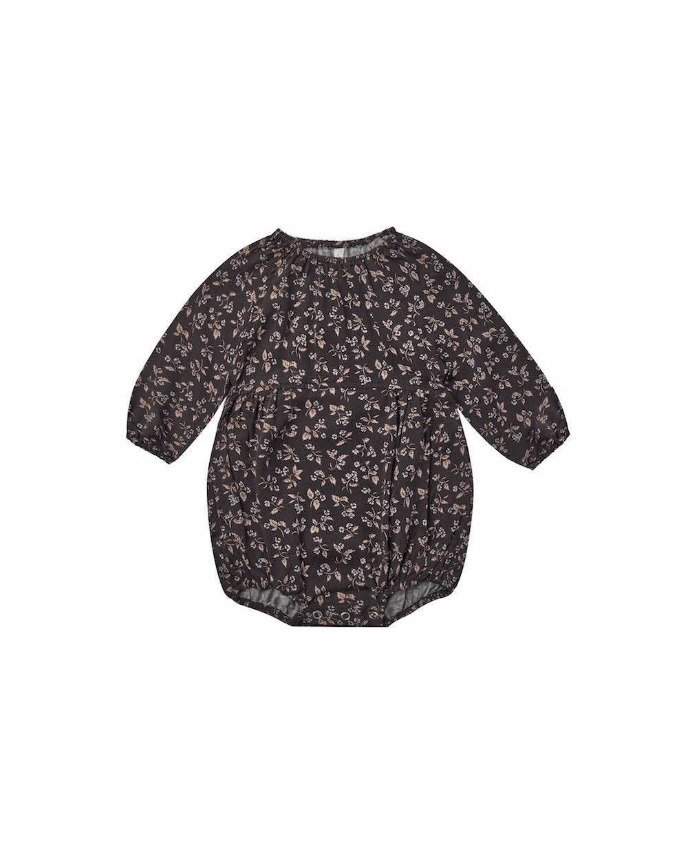 Rylee + Cru Long Sleeve Bubble Romper - Dark Floral