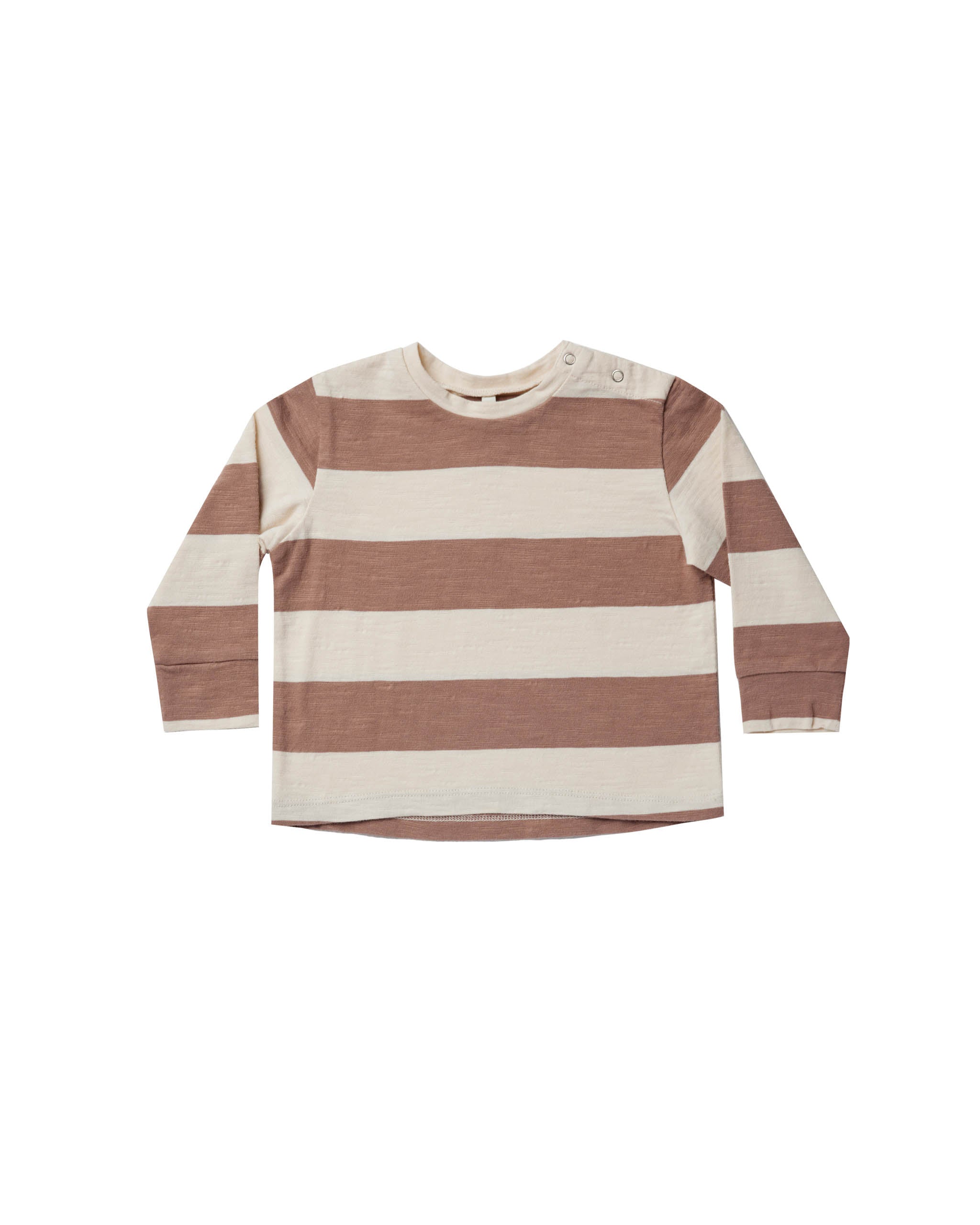 Rylee + Cru Long Sleeve Skater Tee - Mocha Stripe
