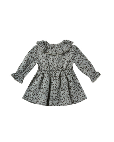 Rylee + Cru Ruffle Collar Baby Dress - Indigo Meadow