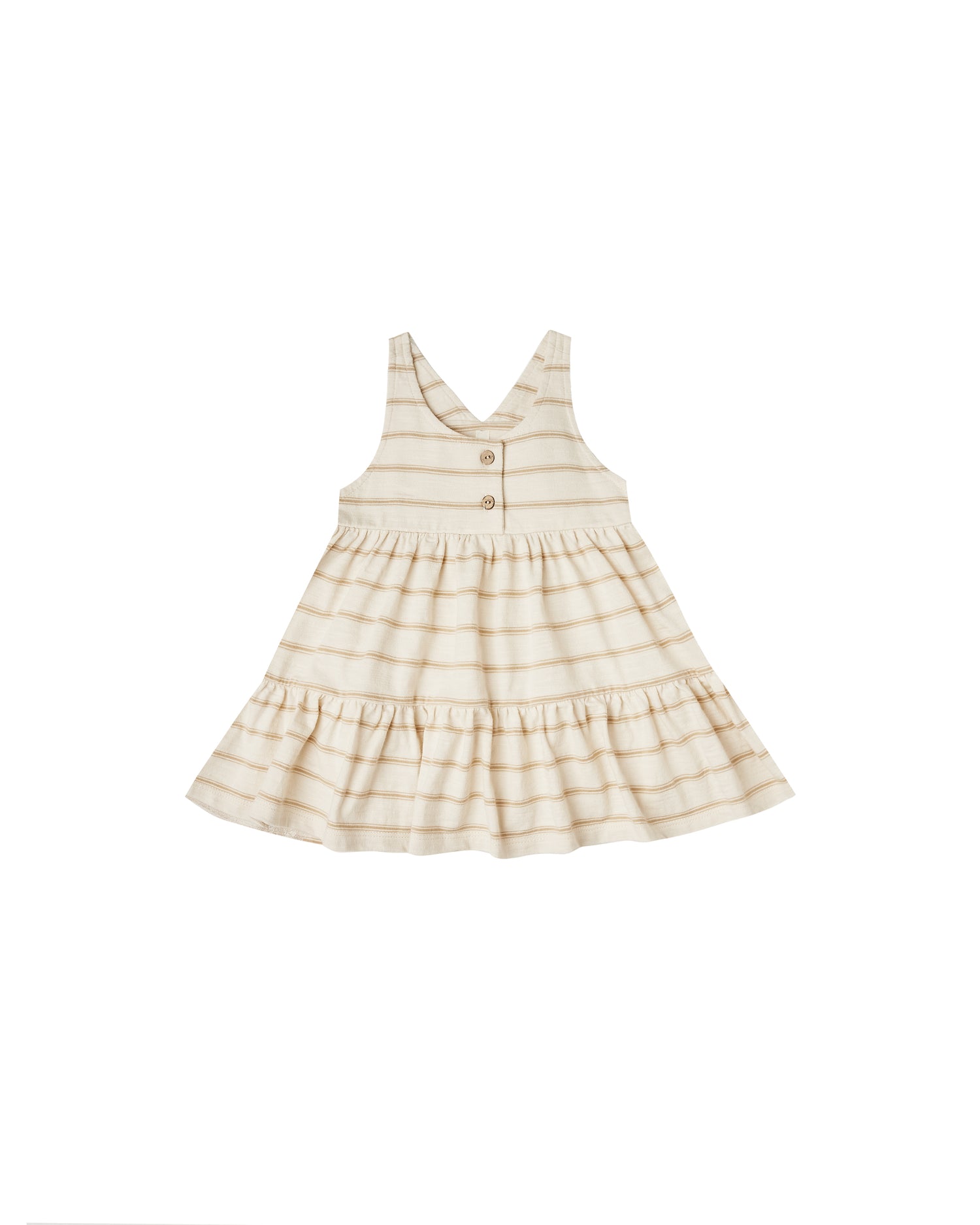 Rylee + Cru Ruby Swing Dress - Almond/Natural Stripe
