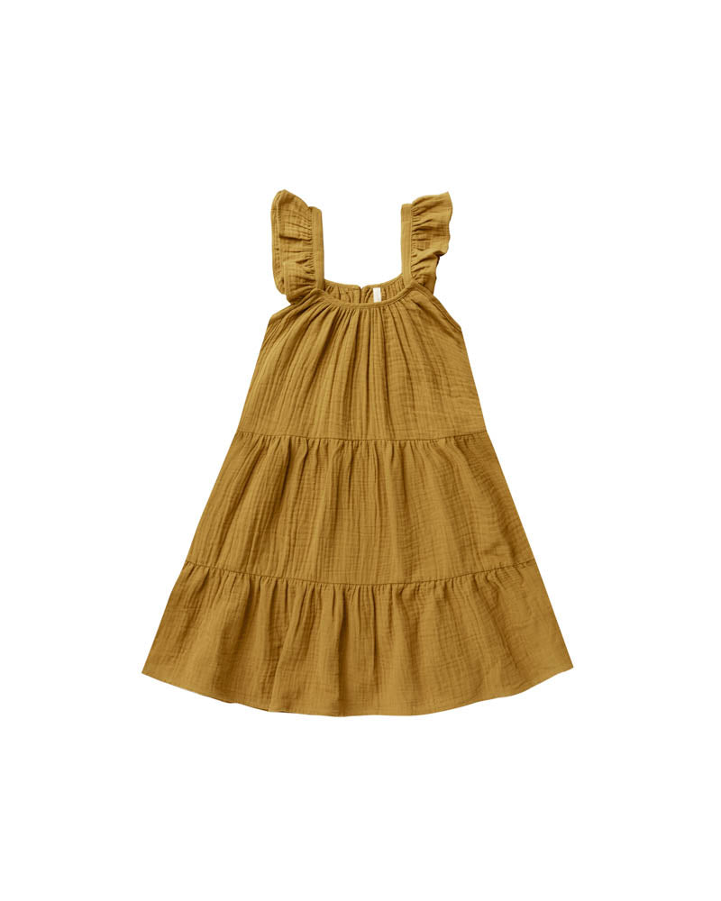 Rylee + Cru Abbie Tiered Maxi Dress - Gold