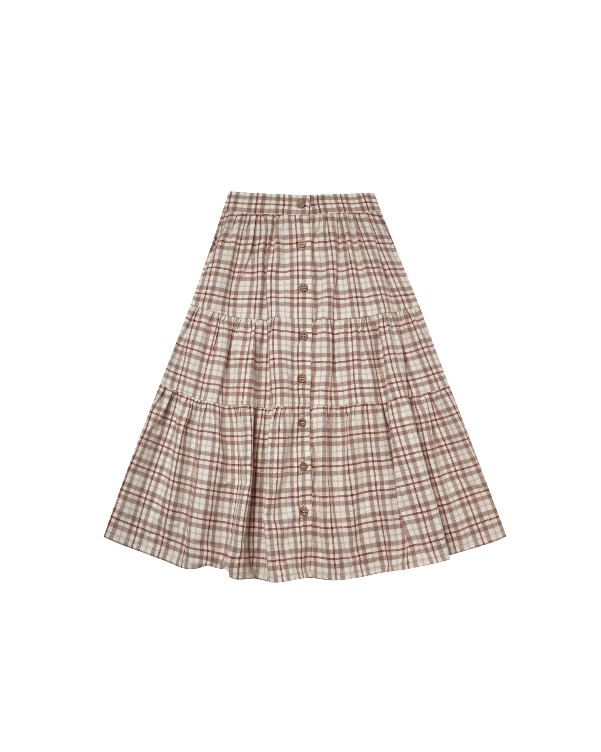 Rylee + Cru Joelle Skirt - Mocha Plaid