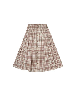 Rylee + Cru Joelle Skirt - Mocha Plaid