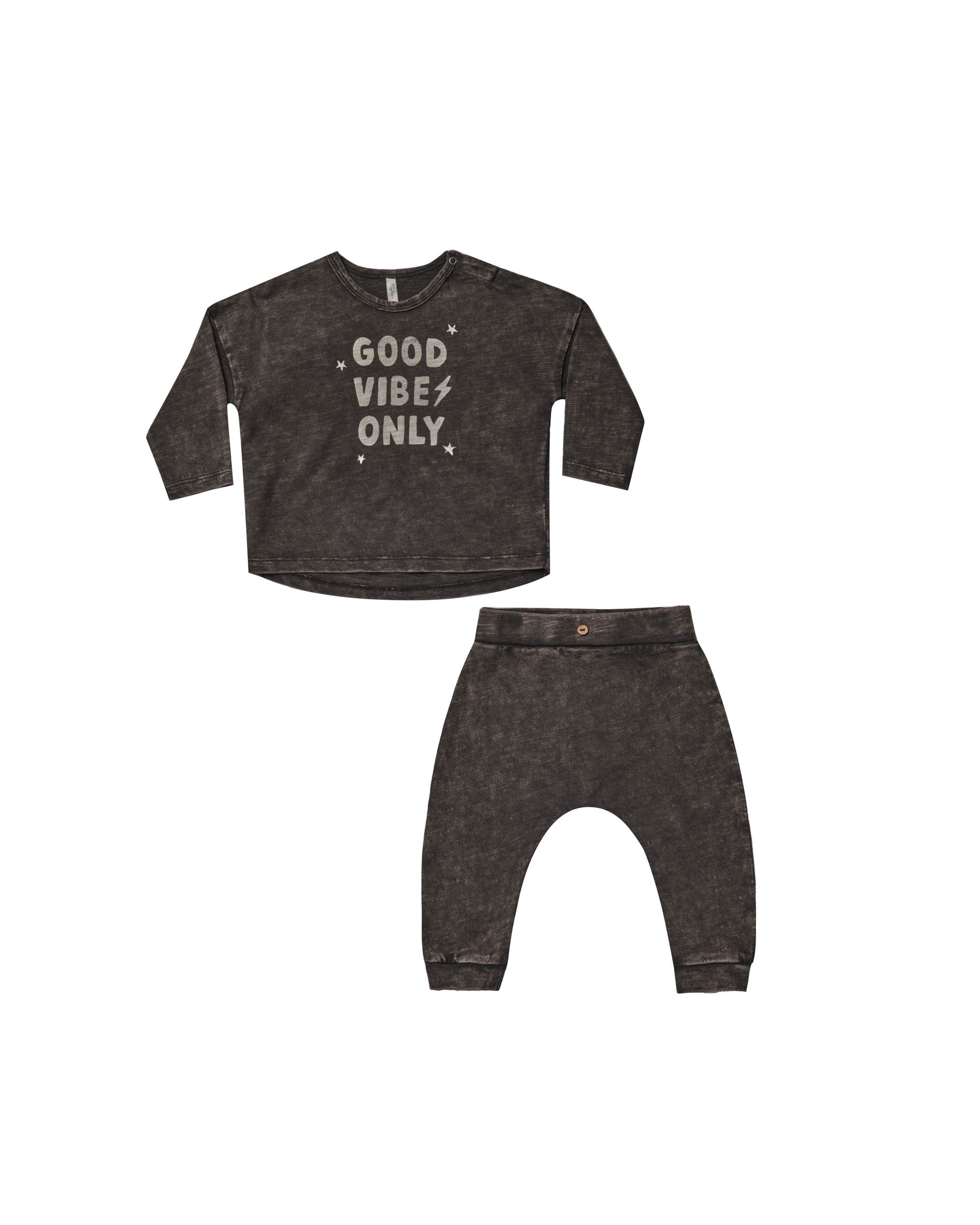 Rylee + Cru Long Sleeve Tee + Pant Set - Good Vibes