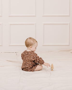 Rylee + Cru Long Sleeve Bubble Romper - Winter Garden