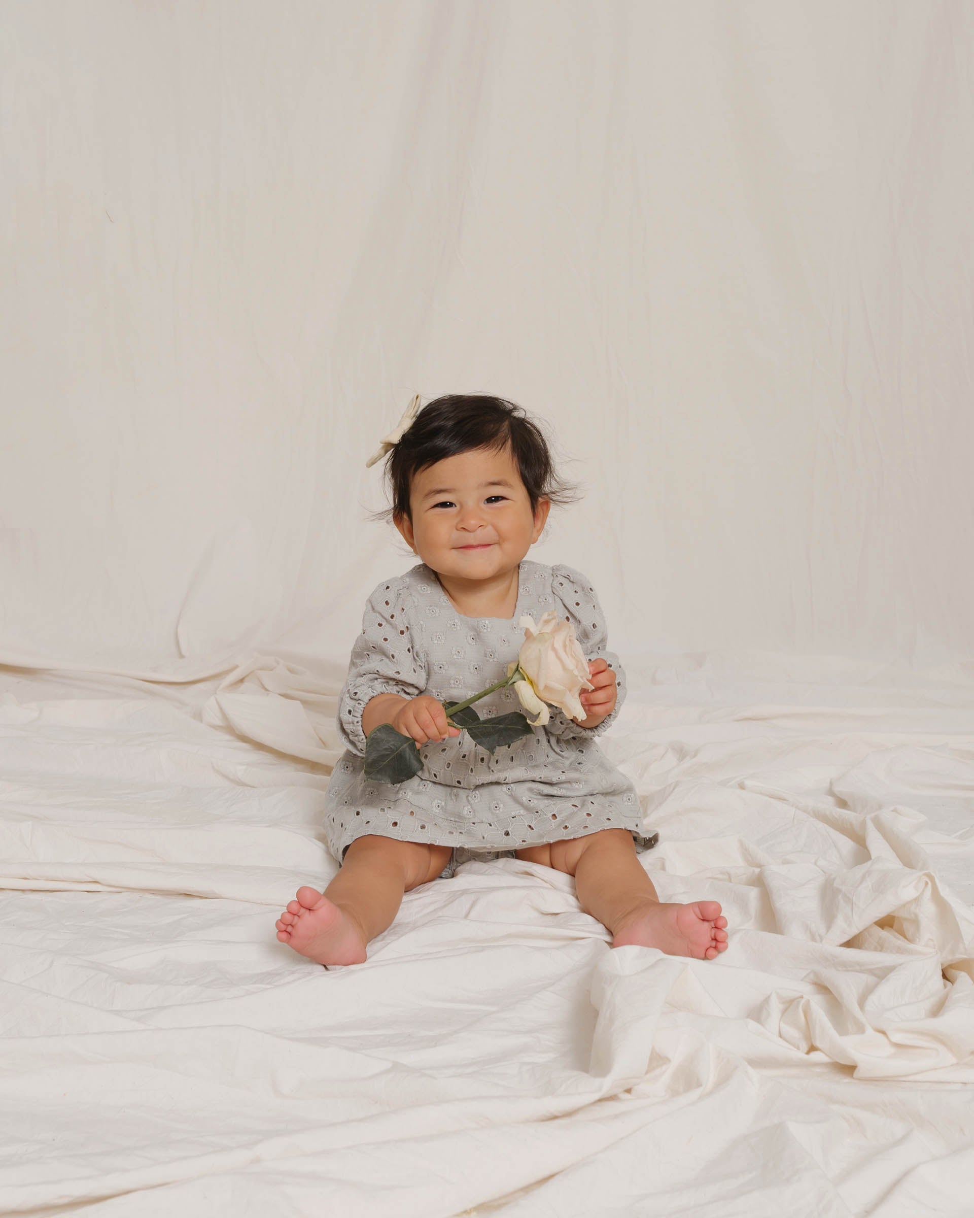 Rylee + Cru Gretta Babydoll Dress - Blue Fog