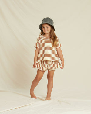 Rylee + Cru Slub Knit Set - Rust Stripe